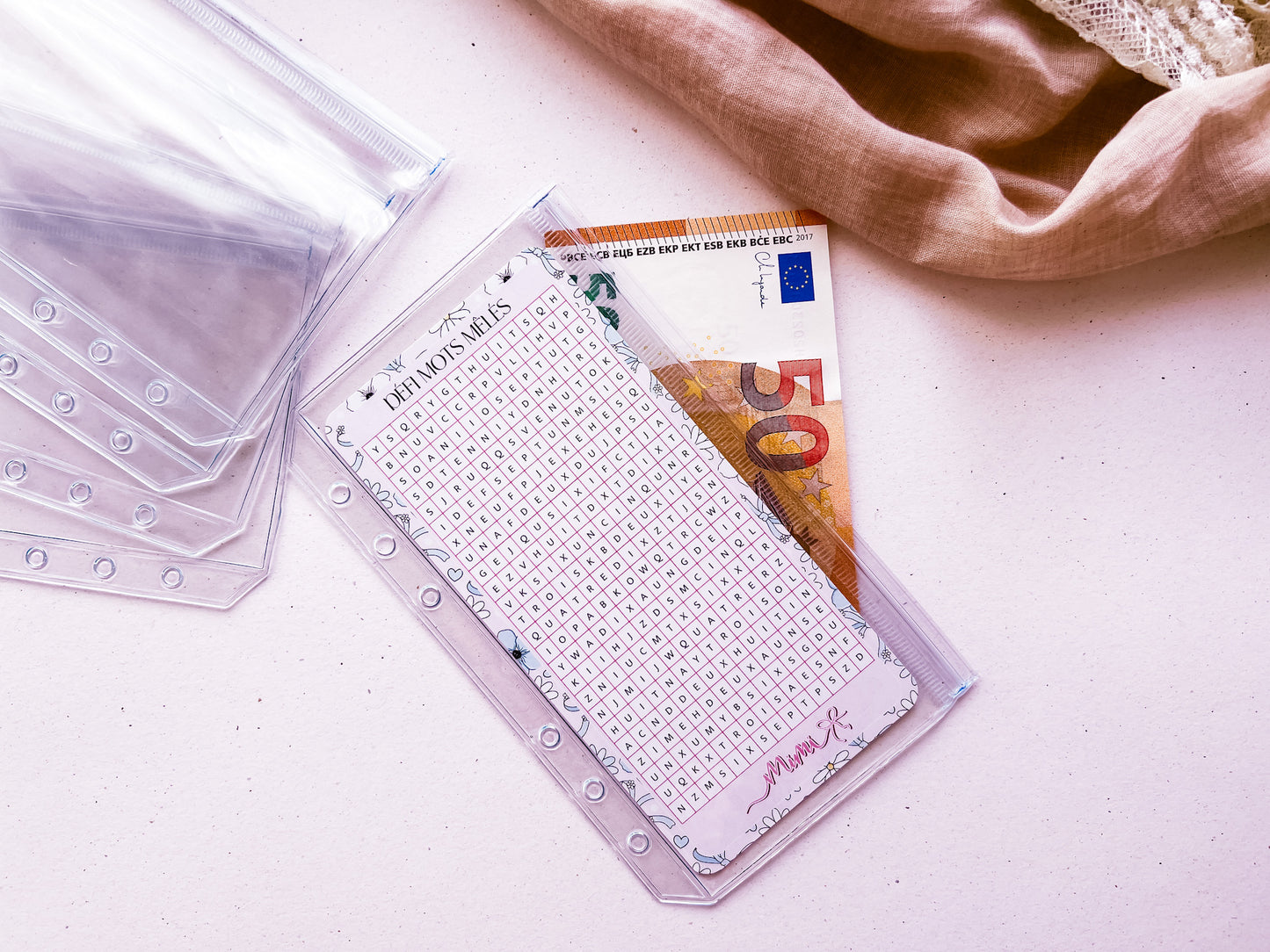 Lot de 5 enveloppe zip double pochette