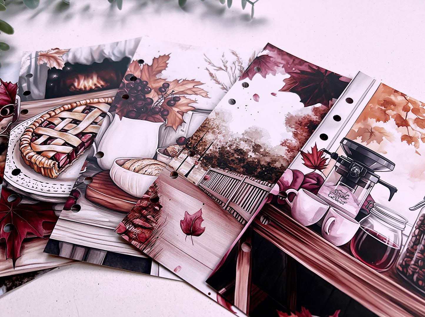 Pack de 5 pages de garde automne