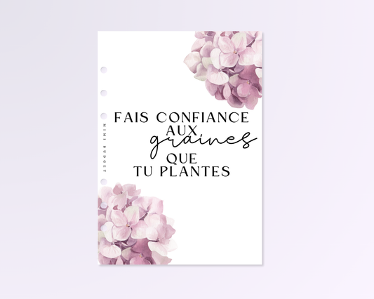 Fais confiance aux graines que tu plantes a5 - page de garde
