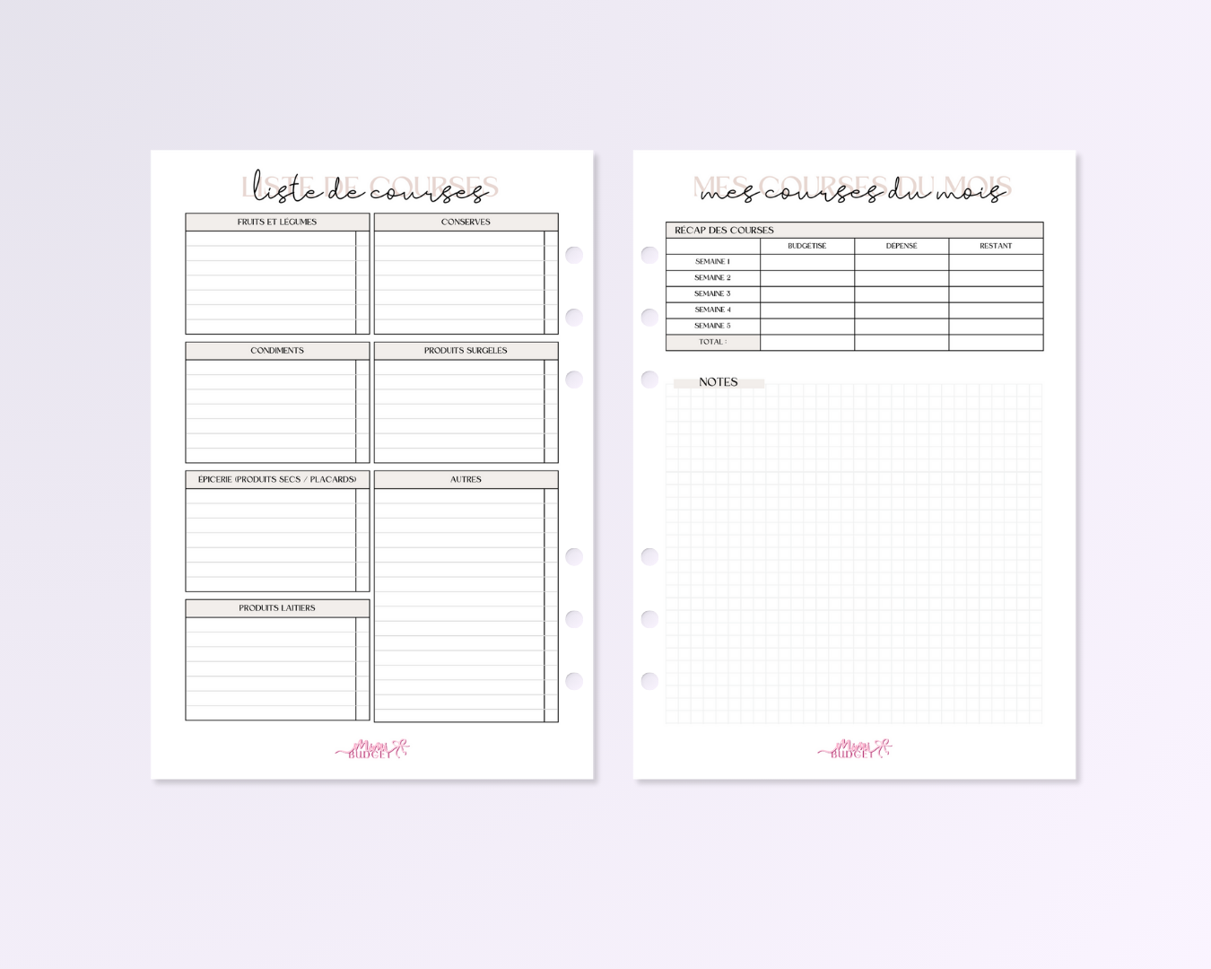 Menu de la semaine a5 - 1 mois