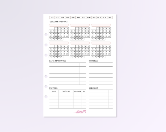 Budget mensuel a5 - 1 mois