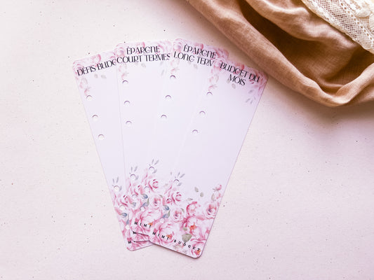 Lot de 4 marque pages budget a6