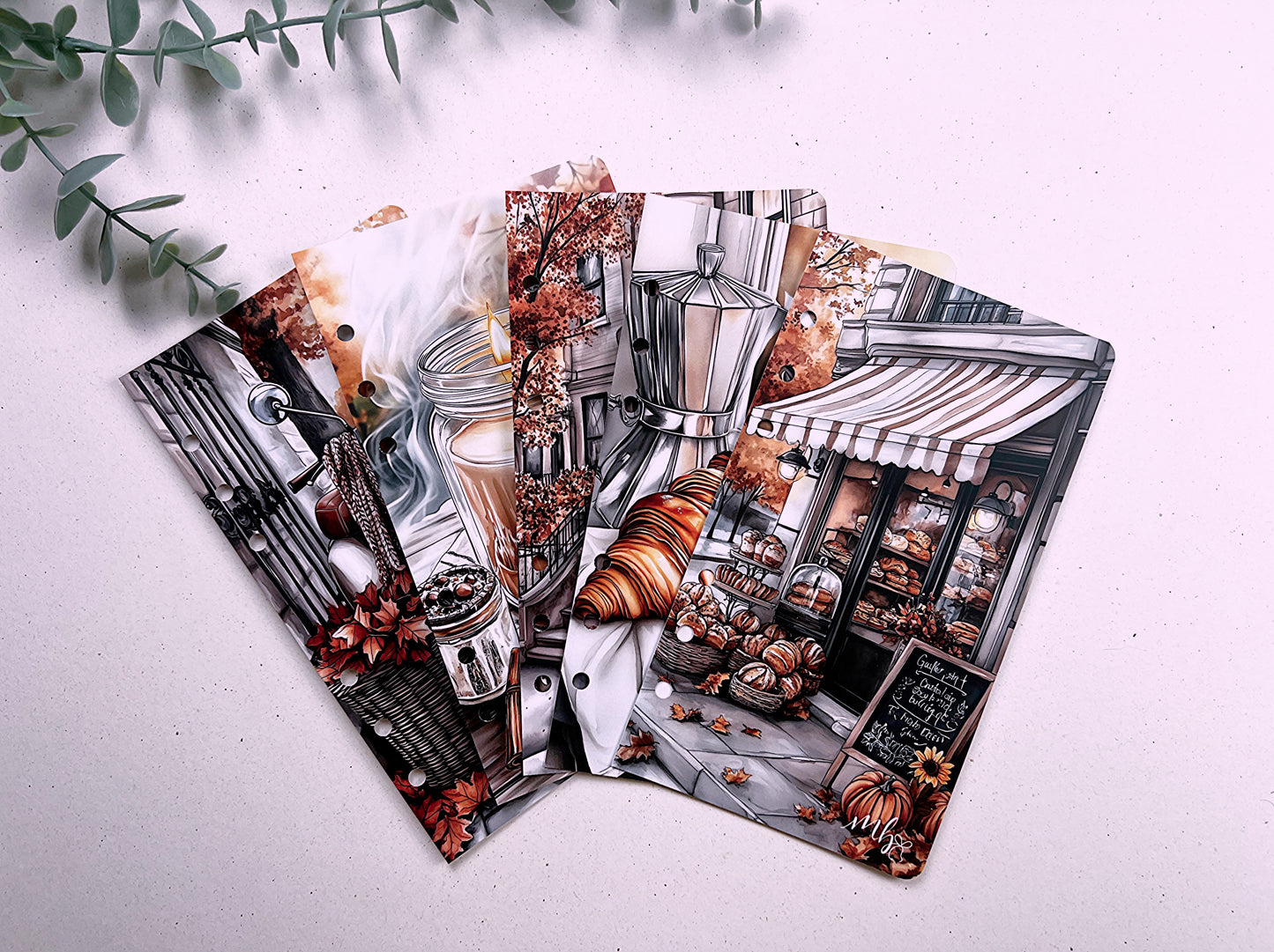 Pack de 5 pages de garde automne