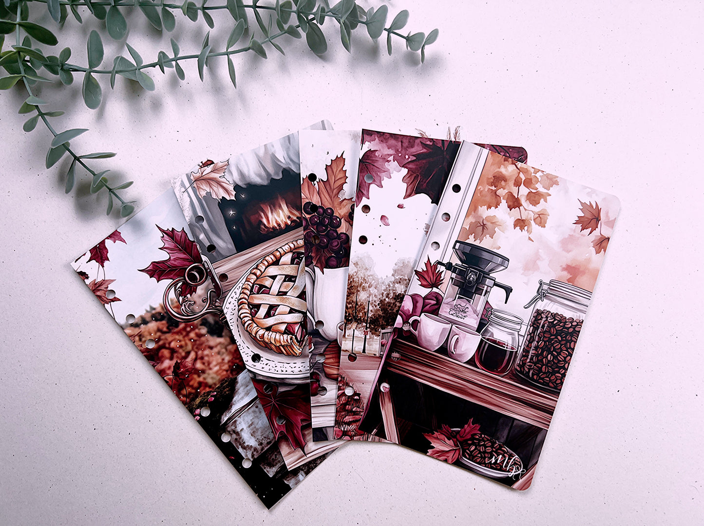 Pack de 5 pages de garde automne